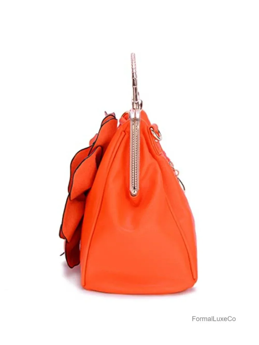 Ethnic Floral Clutch with Kiss Lock Closure and Removable Strap